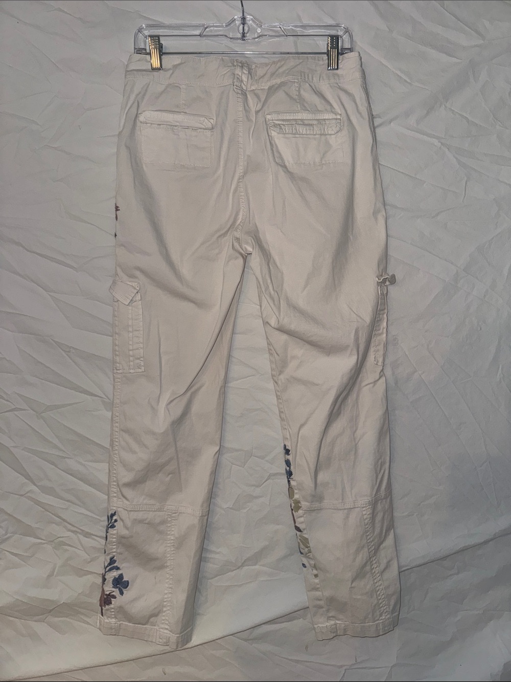 Sundance Cream Straight-Leg Pants with Blue and Pink Floral Embroidery - Picture 6 of 6